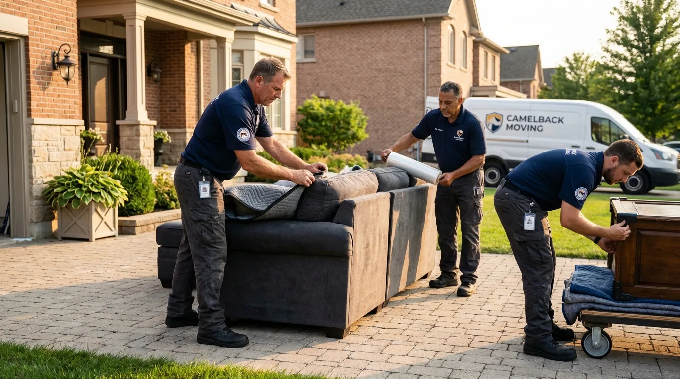 Large estate moving crew wrapping furniture in Decaturville, TN