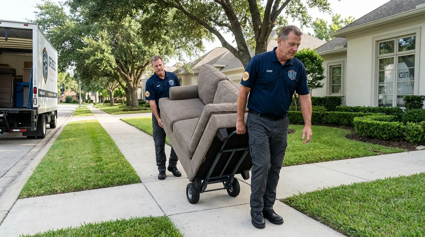 Local residential moving crew loading furniture in Decaturville, TN